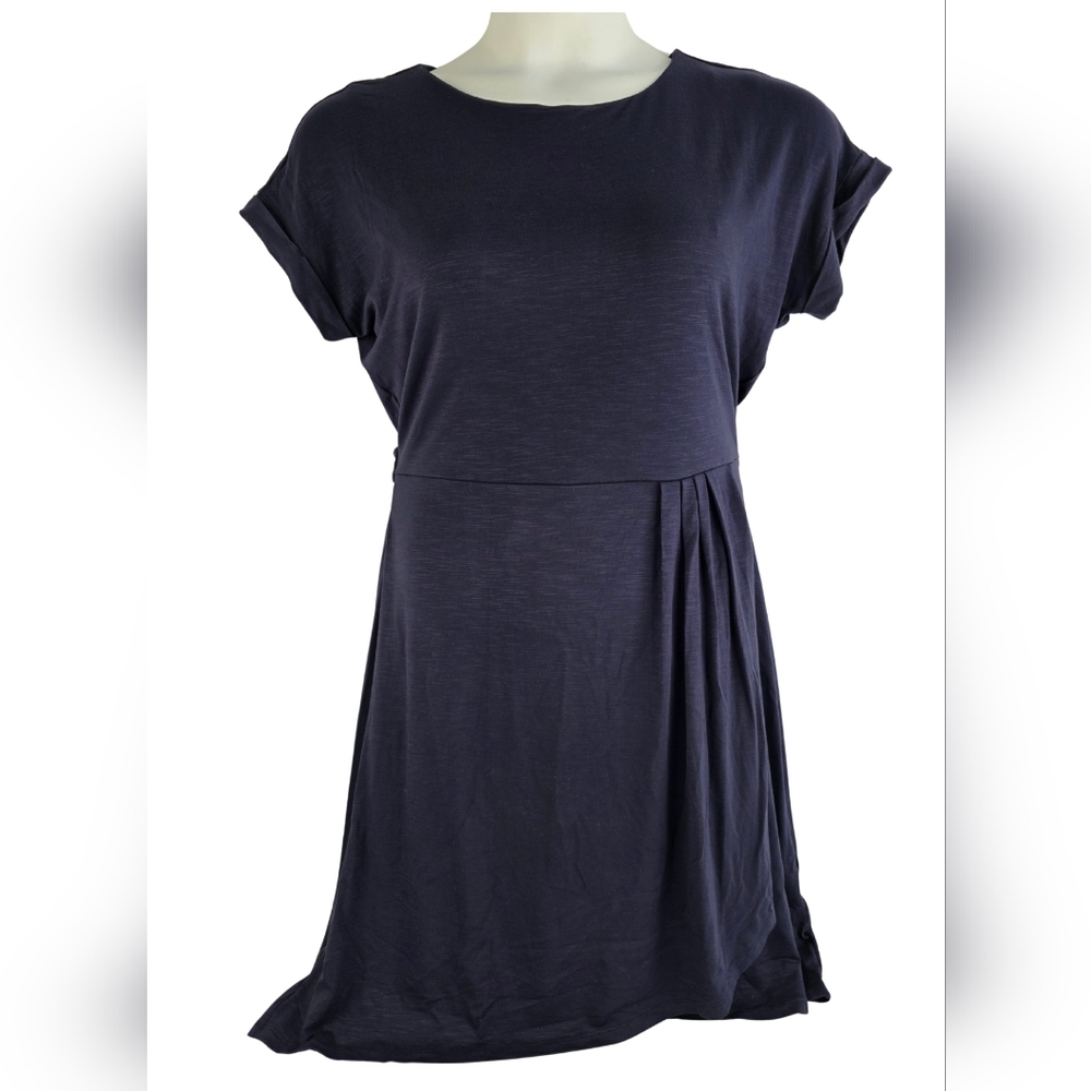 Chaps M Navy Blue Faux Wrap Dress BM-3062